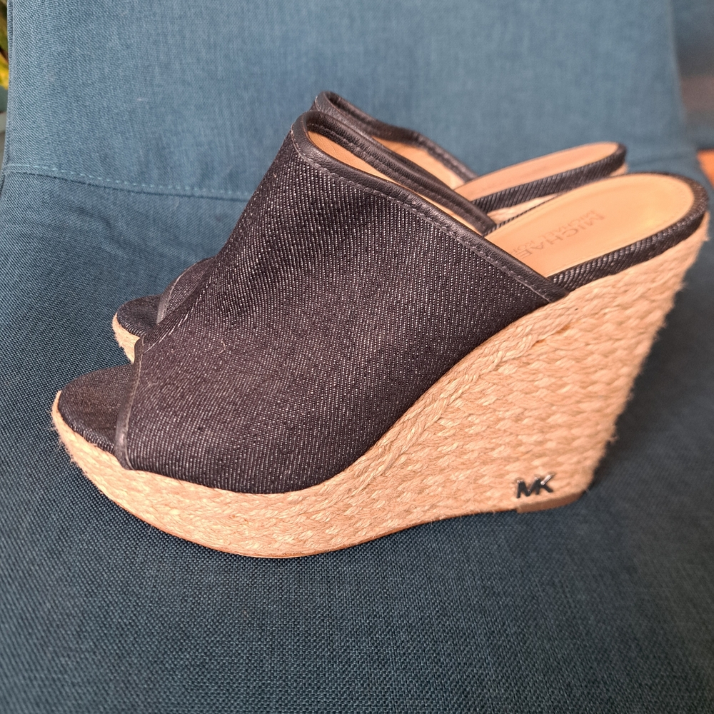 Michael Kors Black Wedge Sandals